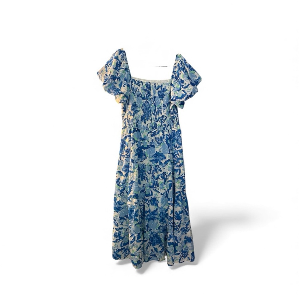Pretty Garden Blue Floral Maxi Dress XL, NWT - Picture 2 of 16